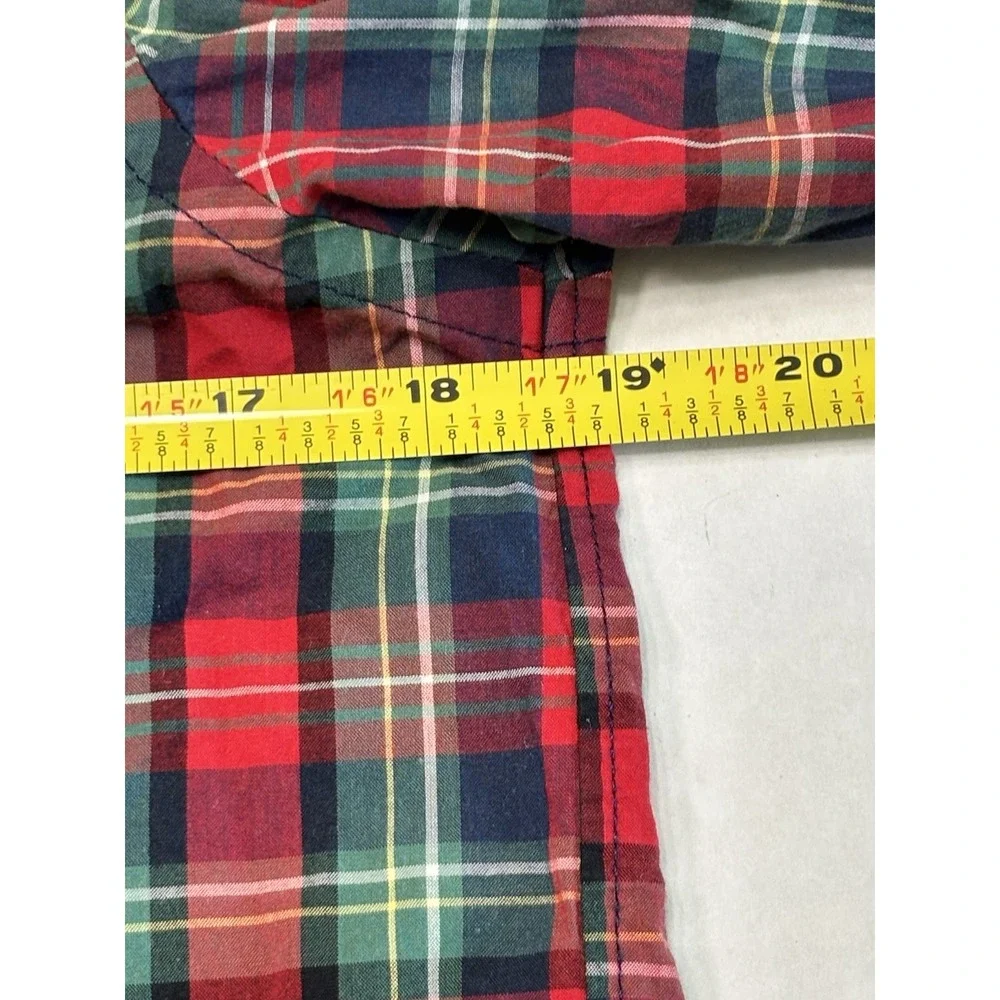 Ralph Lauren Plaid Button Down Shirt Youth L 14-16‎ Blue Green Red Pony Logo